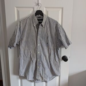 Nautica Men's Short-Sleeve Button-Down Gingham Shirt - Blue/White/Yellow